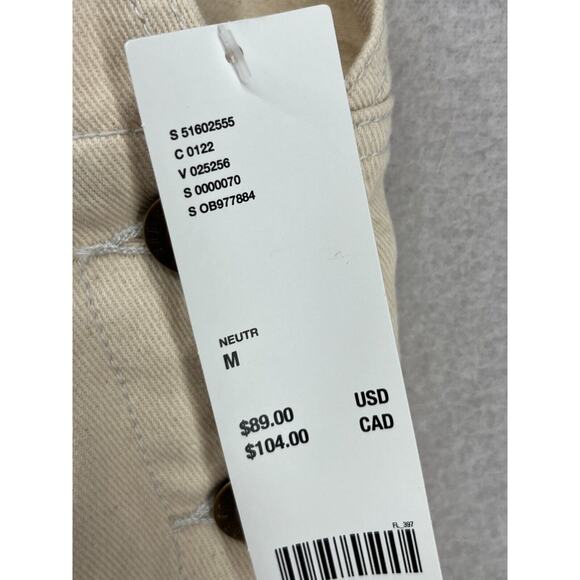 BDG URBAN OUTFITTERS Overalls Womens M Twill Carpenter Fringe Cotton Beige NEW - Picture 9 of 16